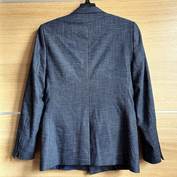 Boohoo Man Blazer Mens Sz 40 Blue Double Breasted Sport Coat Jacket - Picture 2 of 11